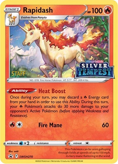 Rapidash (SWSH270) (Prerelease) (Staff) [Sword & Shield: Black Star Promos] | Local Legends