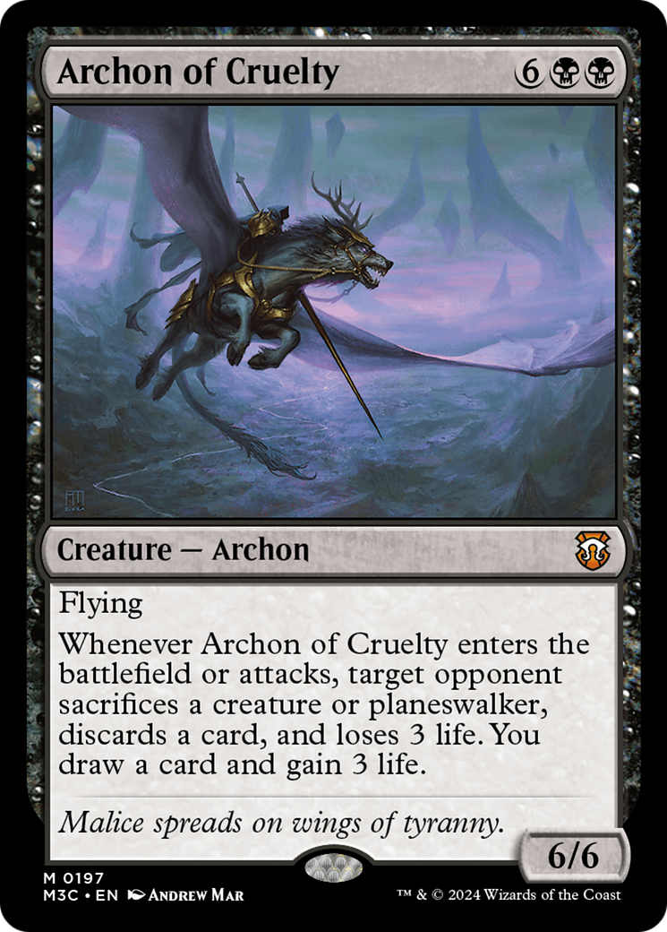 Archon of Cruelty (Ripple Foil) [Modern Horizons 3 Commander] | Local Legends