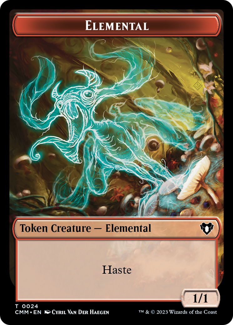 Elemental (0024) // Dwarf Berserker Double-Sided Token [Commander Masters Tokens] | Local Legends