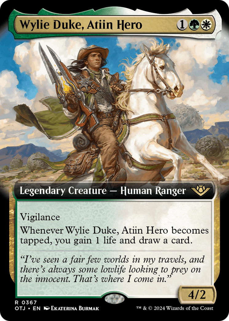 Wylie Duke, Atiin Hero (Extended Art) [Outlaws of Thunder Junction] | Golgari Games