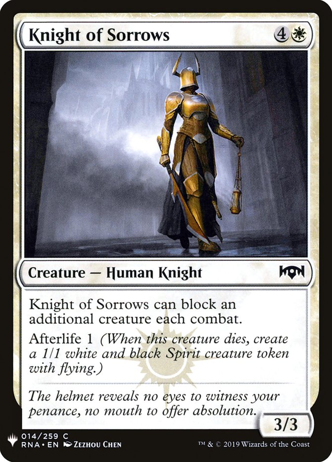 Knight of Sorrows [Mystery Booster] | Local Legends