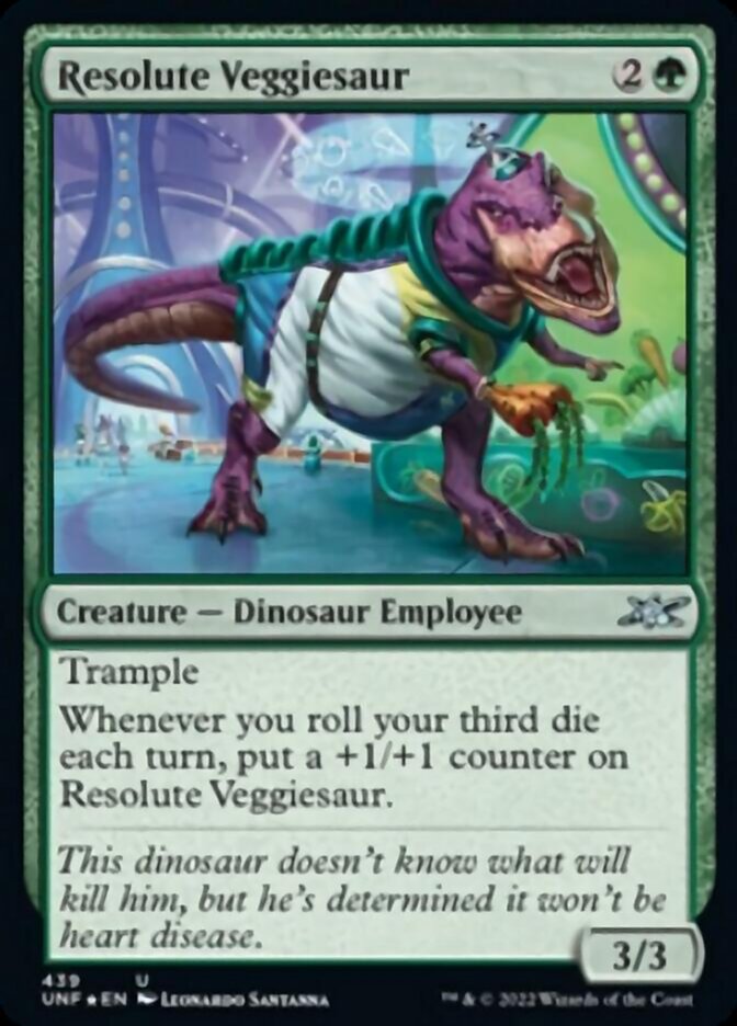 Resolute Veggiesaur (Galaxy Foil) [Unfinity] | Golgari Games