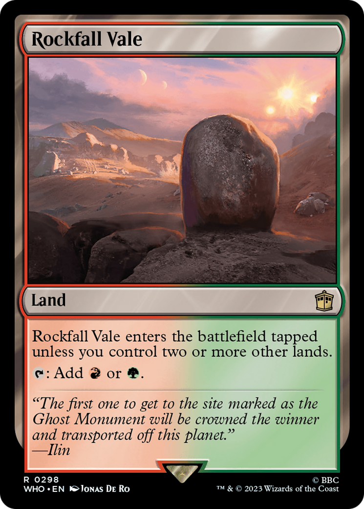 Rockfall Vale [Doctor Who] | Local Legends