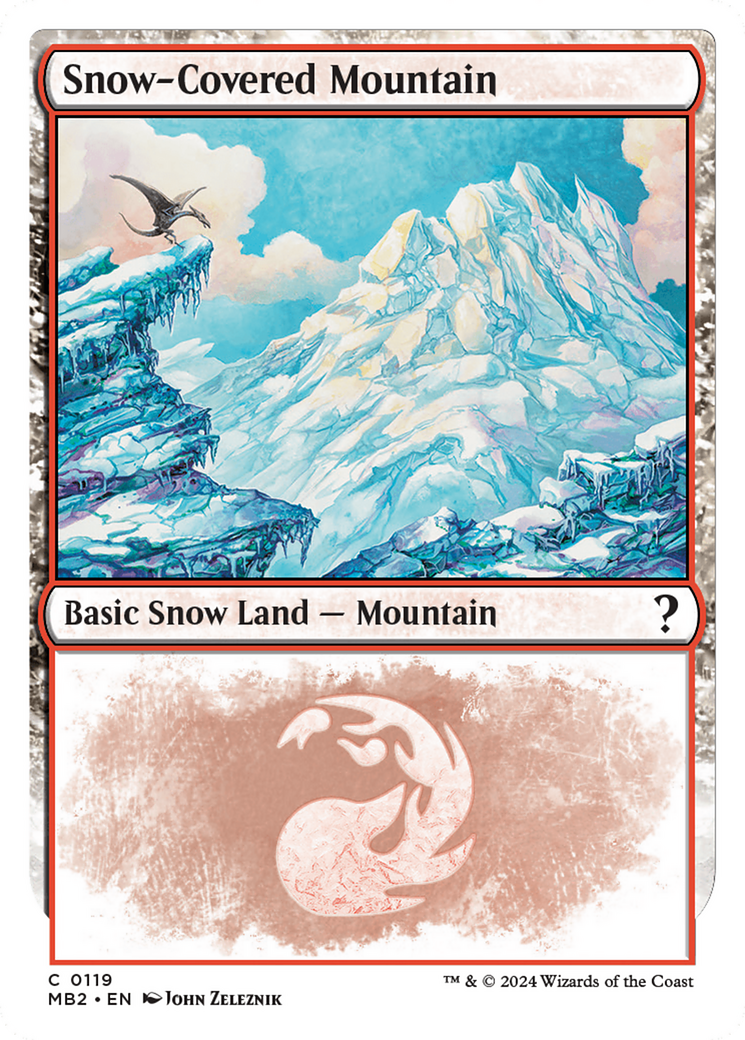 Snow-Covered Mountain (White Border) [Mystery Booster 2] | Golgari Games