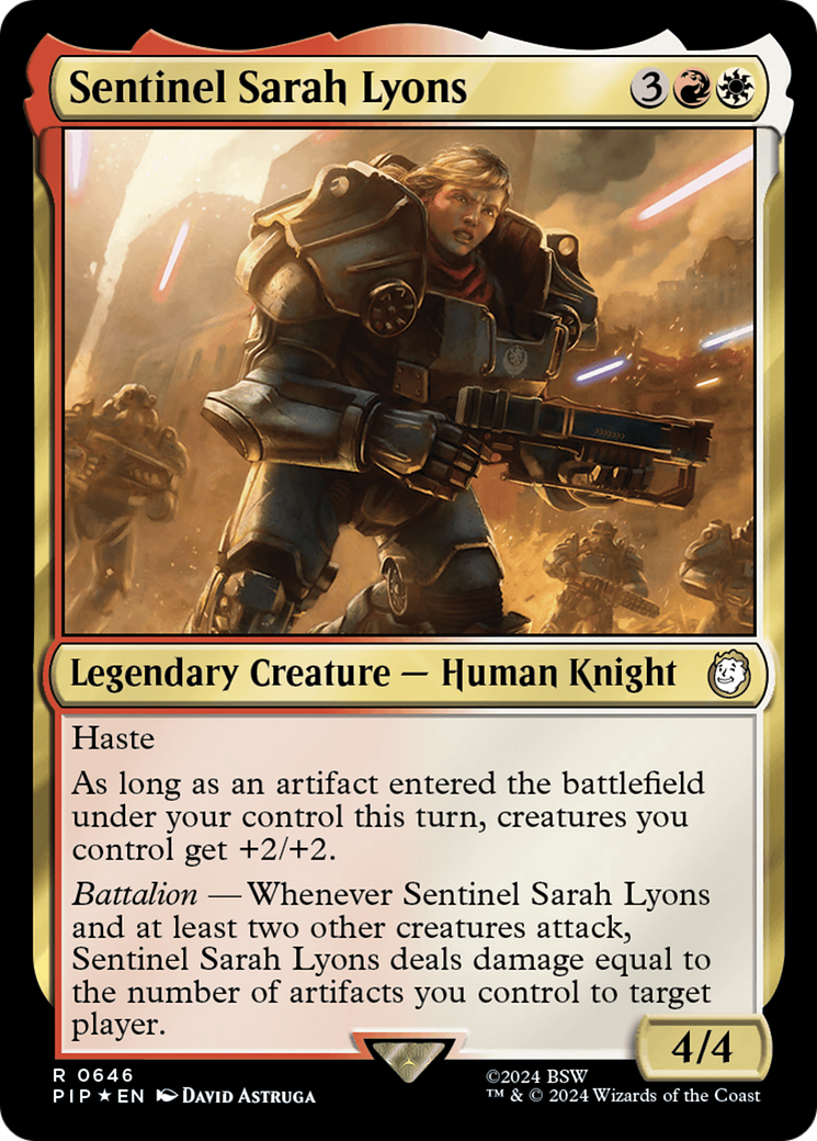 Sentinel Sarah Lyons (Surge Foil) [Fallout] | Local Legends