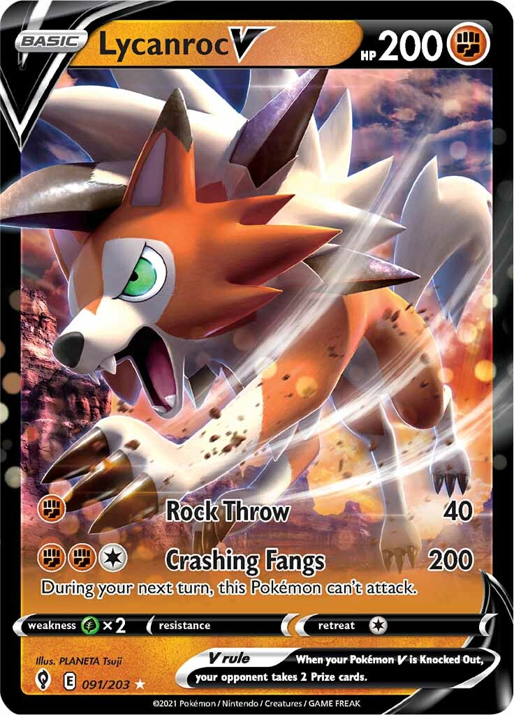 Lycanroc V (091/203) [Sword & Shield: Evolving Skies] | Golgari Games