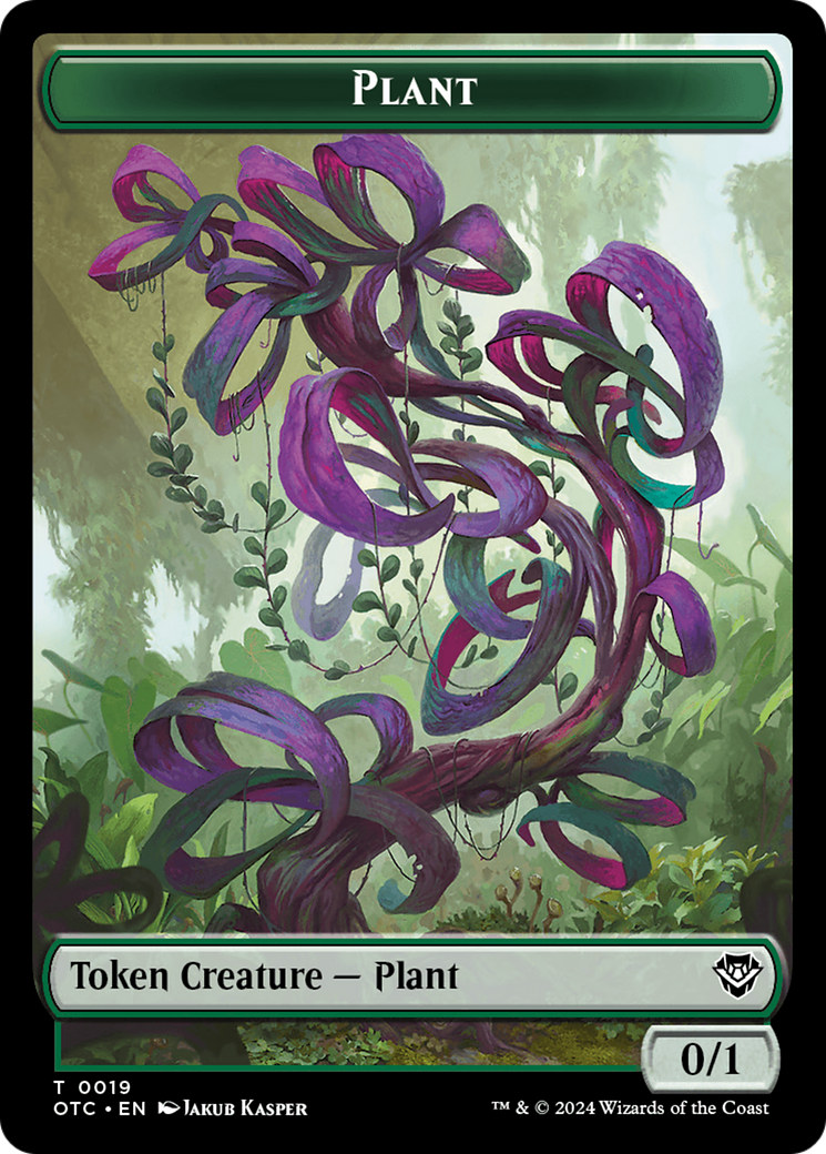 Plant // Sand Warrior Double-Sided Token [Outlaws of Thunder Junction Commander Tokens] | Golgari Games