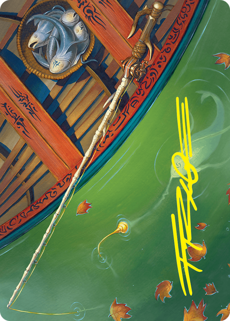 Fishing Pole Art Card (18/54) (Gold-Stamped Signature) [Foundations Art Series] | Local Legends