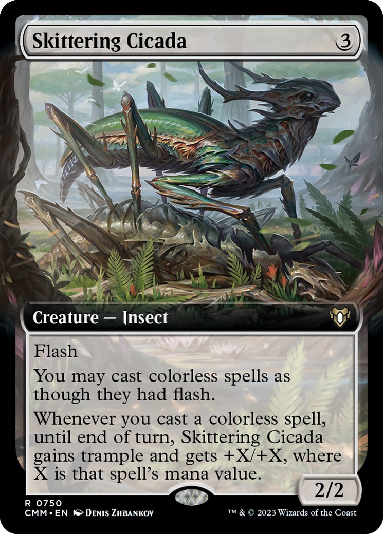 Skittering Cicada (Extended Art) [Commander Masters] | Local Legends