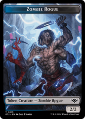 Zombie Rogue // Plot Double-Sided Token [Outlaws of Thunder Junction Tokens] | Local Legends