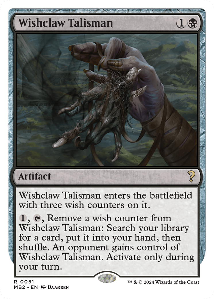 Wishclaw Talisman (White Border) [Mystery Booster 2] | Golgari Games