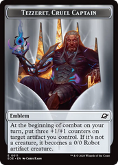 Robot // Emblem - Tezzeret, Cruel Captain Double-Sided Token [Edge of Eternities Tokens] | Local Legends