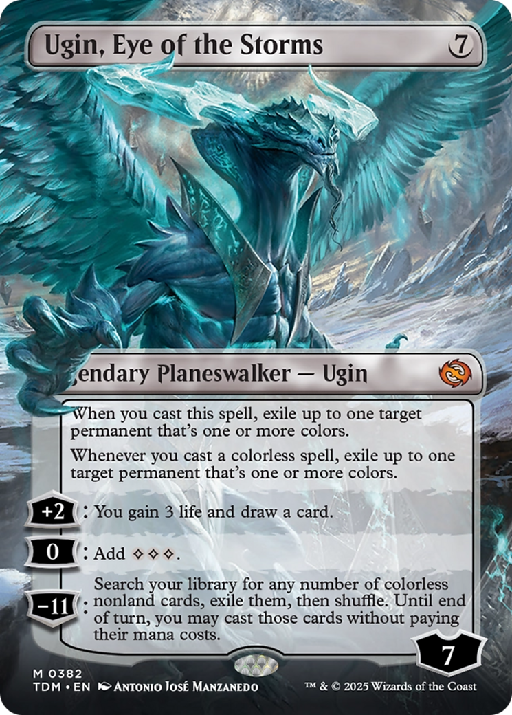 Ugin, Eye of the Storms (Borderless) [Tarkir: Dragonstorm] | Local Legends