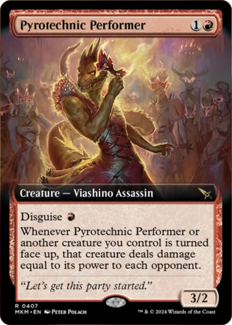 Pyrotechnic Performer (Extended Art) [Murders at Karlov Manor] | Golgari Games