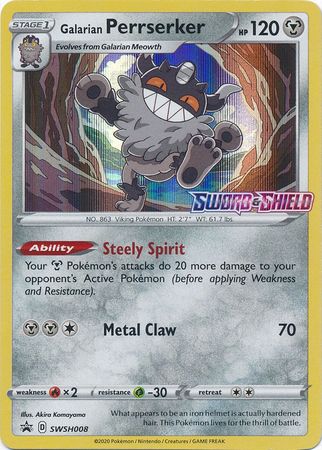Galarian Perrserker (SWSH008) (Prerelease Promo) [Sword & Shield: Black Star Promos] | Local Legends