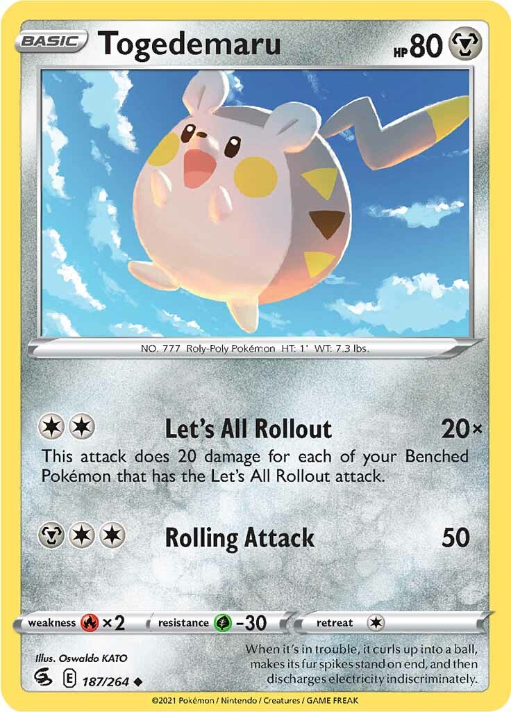 Togedemaru (187/264) [Sword & Shield: Fusion Strike] | Golgari Games