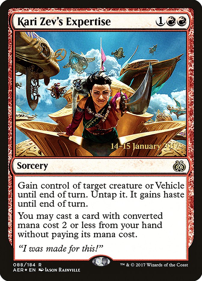 Kari Zev's Expertise [Aether Revolt Prerelease Promos] | Local Legends