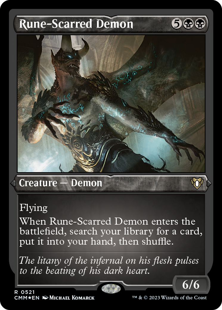 Rune-Scarred Demon (Foil Etched) [Commander Masters] | Golgari Games