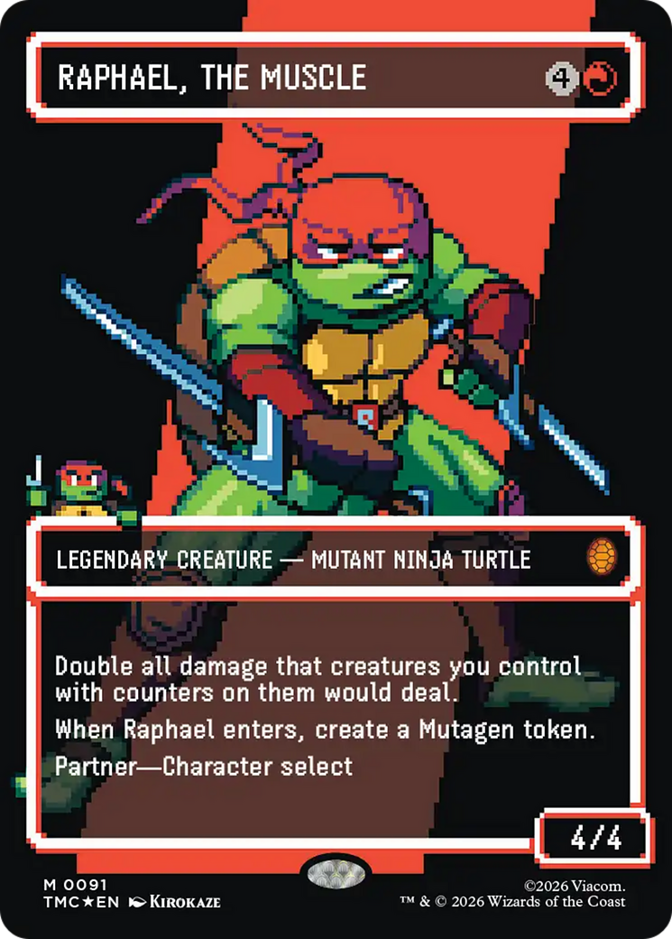 Raphael, the Muscle (0091) (Borderless) (Surge Foil) [Teenage Mutant Ninja Turtles Commander] | Local Legends