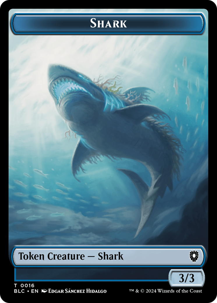 Elemental // Shark Double-Sided Token [Bloomburrow Commander Tokens] | Golgari Games