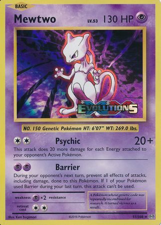 Mewtwo (51/108) (XY Evolutions Prerelease) [XY: Black Star Promos] | Golgari Games