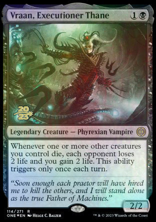 Vraan, Executioner Thane [Phyrexia: All Will Be One Prerelease Promos] | Golgari Games