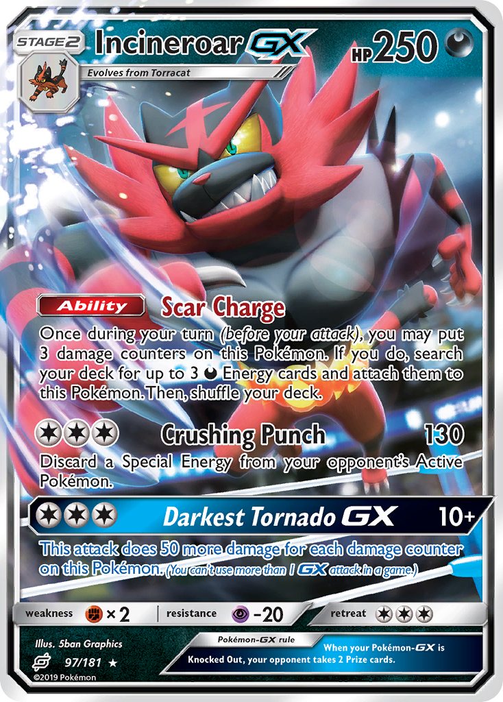 Incineroar GX (97/181) [Sun & Moon: Team Up] | Golgari Games