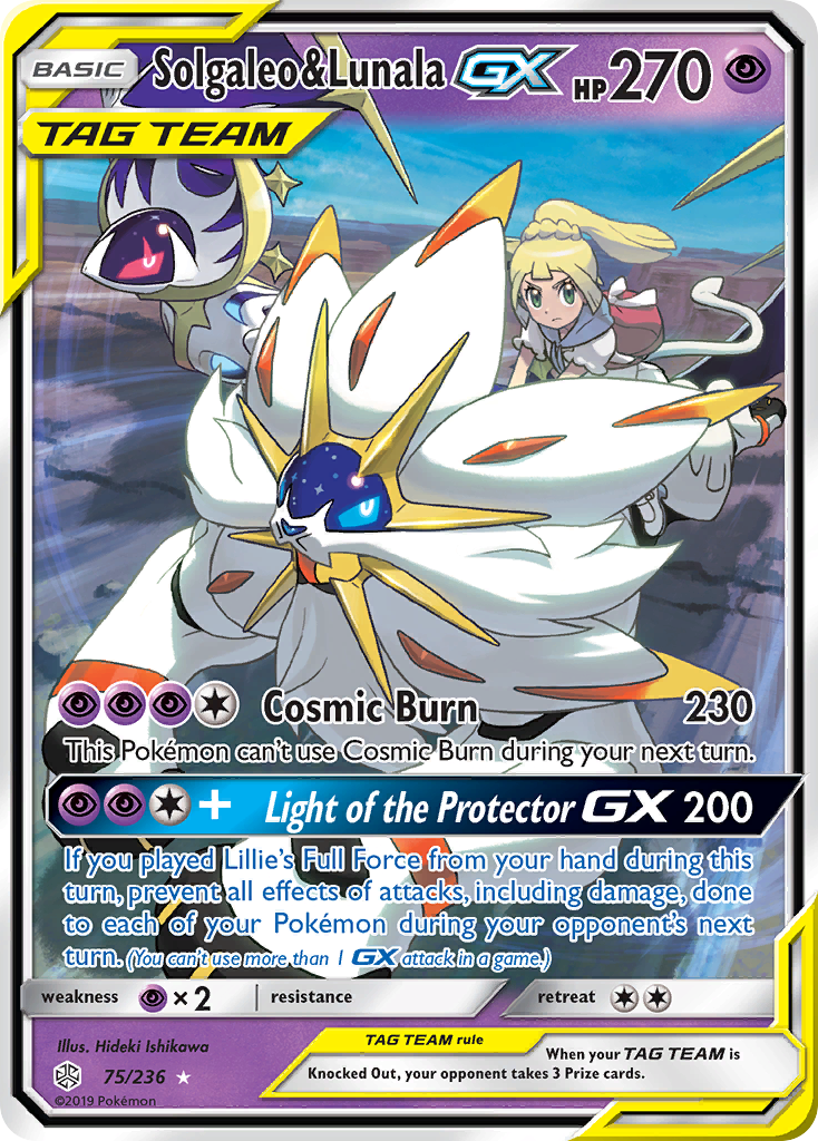 Solgaleo & Lunala GX (75/236) [Sun & Moon: Cosmic Eclipse] | Golgari Games