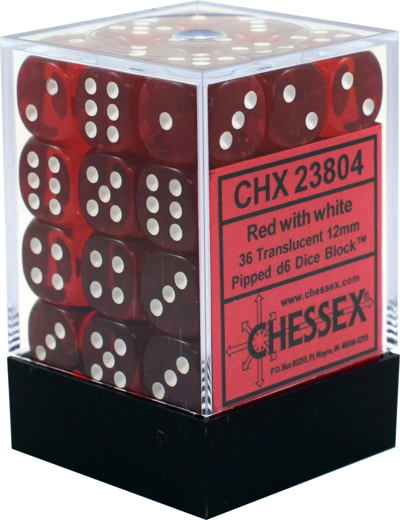 Chessex 12mm D6 Dice Block - 36 Dice Set -Translucent | Local Legends