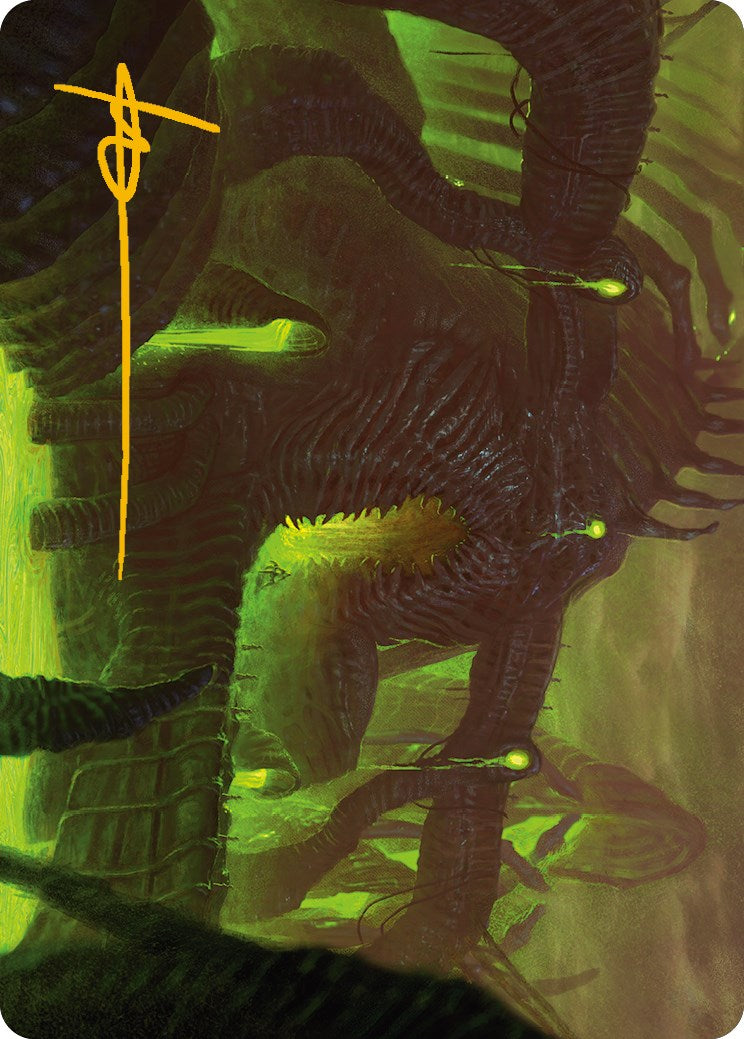 The Dross Pits Art Card (Gold-Stamped Signature) [Phyrexia: All Will Be One Art Series] | Local Legends