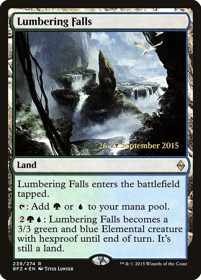 Lumbering Falls [Battle for Zendikar Prerelease Promos] | Golgari Games