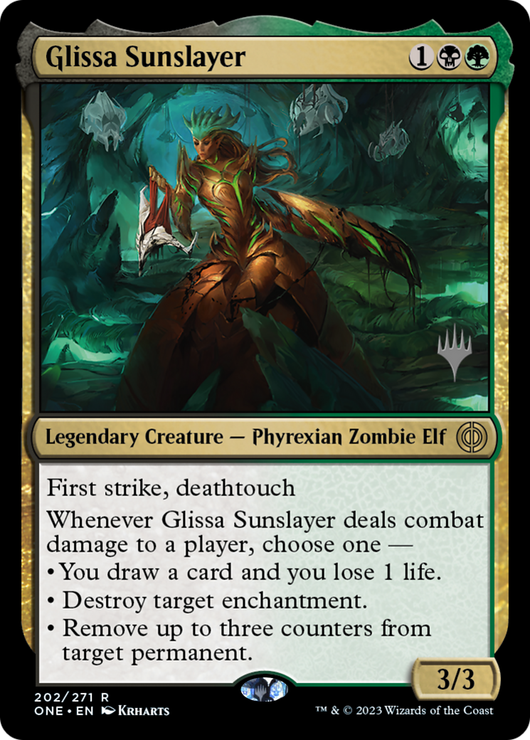 Glissa Sunslayer (Promo Pack) [Phyrexia: All Will Be One Promos] | Golgari Games