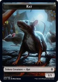 Rat // Food (17) Double-sided Token [Throne of Eldraine Tokens] | Golgari Games