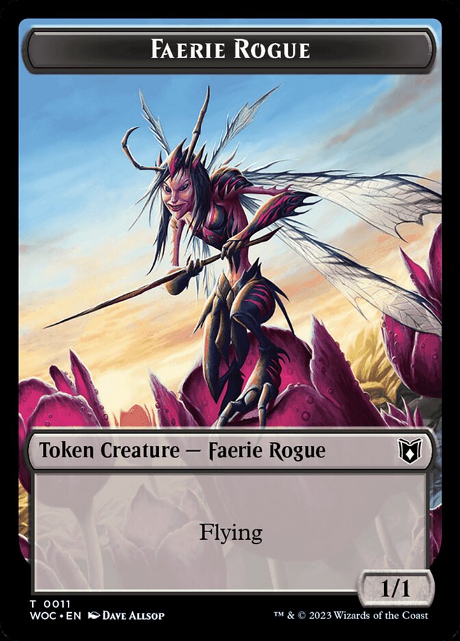 Faerie Rogue // Faerie (0011) Double-Sided Token [Wilds of Eldraine Commander Tokens] | Local Legends