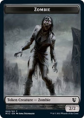 Zombie // Zombie Double-sided Token (005 MIC/005 MID) [Innistrad: Midnight Hunt Commander] | Golgari Games