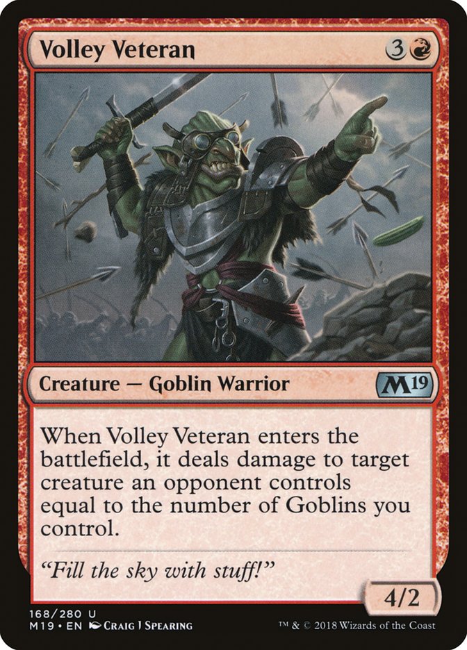 Volley Veteran [Core Set 2019] | Golgari Games