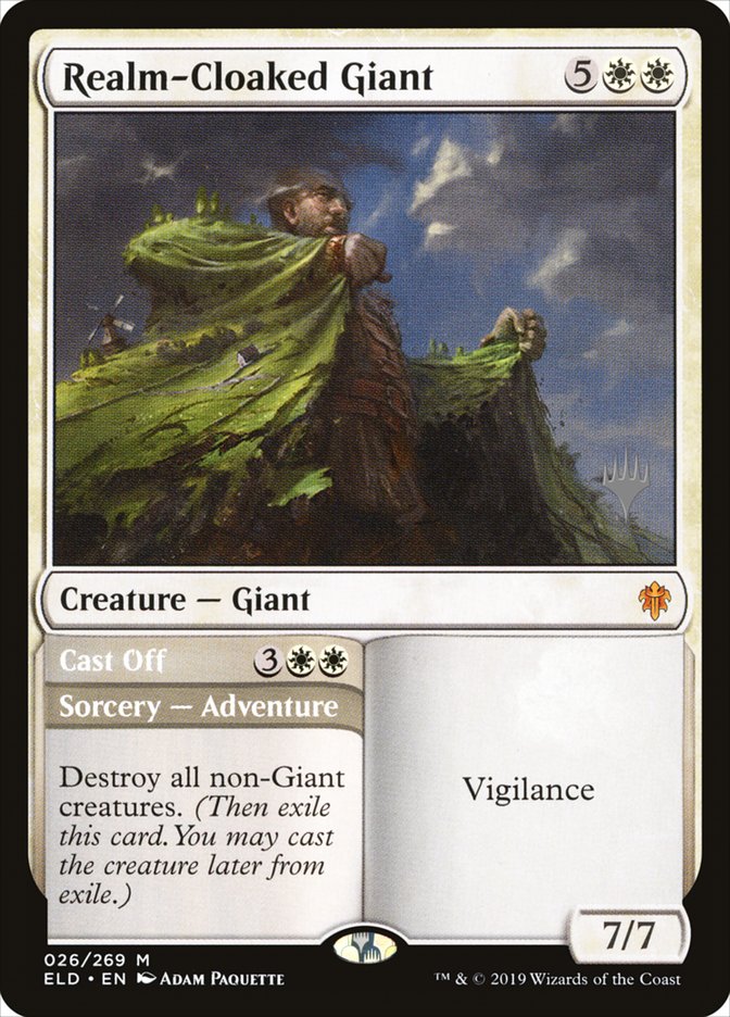 Realm-Cloaked Giant // Cast Off (Promo Pack) [Throne of Eldraine Promos] | Golgari Games