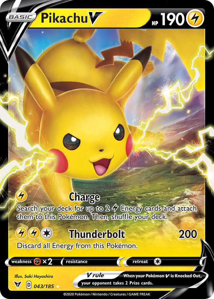 Pikachu V (043/185) [Sword & Shield: Vivid Voltage] | Golgari Games