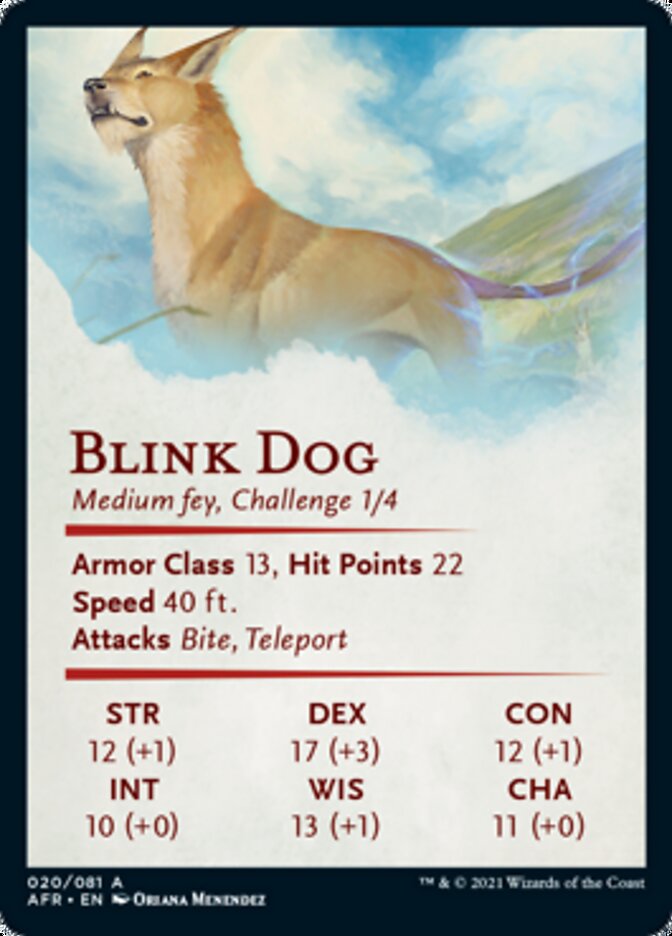 Blink Dog Art Card [Dungeons & Dragons: Adventures in the Forgotten Realms Art Series] | Golgari Games