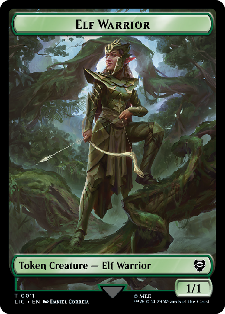 Elf Warrior // Treasure Double Sided Token [The Lord of the Rings: Tales of Middle-Earth Commander Tokens] | Golgari Games