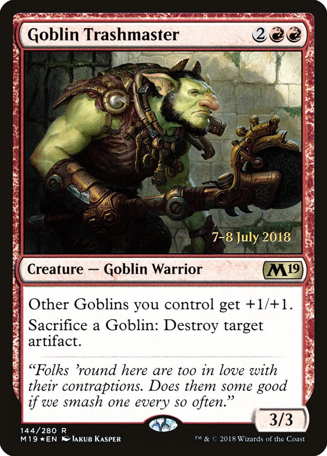 Goblin Trashmaster [Core Set 2019 Prerelease Promos] | Golgari Games