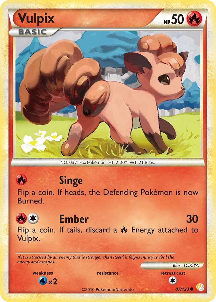 Vulpix (87/123) [HeartGold & SoulSilver: Base Set] | Golgari Games