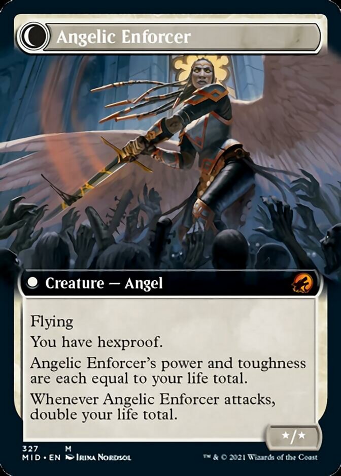 Enduring Angel // Angelic Enforcer (Extended Art) [Innistrad: Midnight Hunt] | Golgari Games