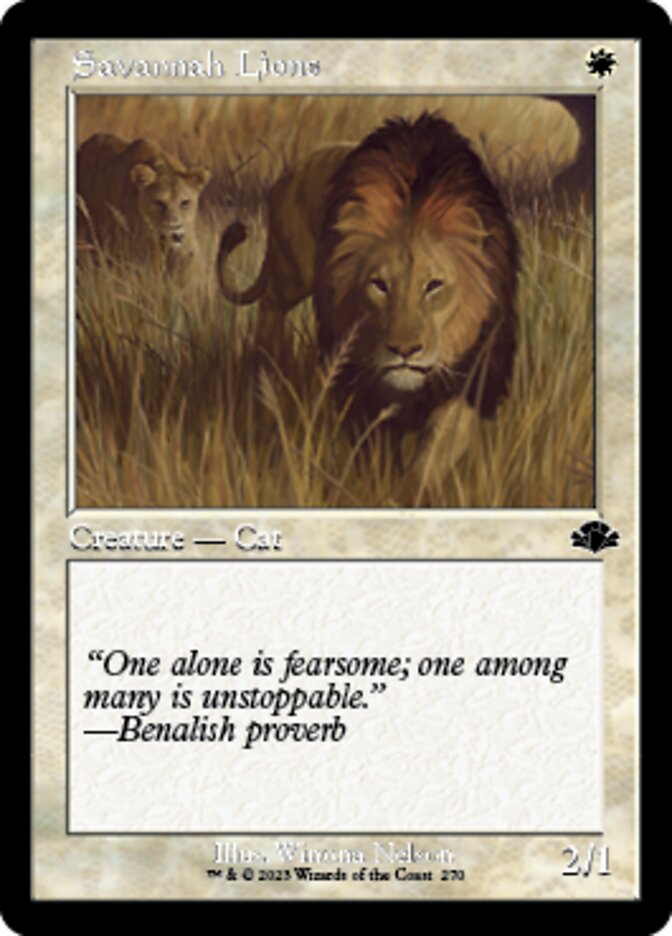 Savannah Lions (Retro) [Dominaria Remastered] | Golgari Games