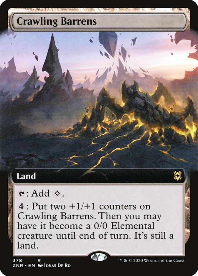 Crawling Barrens (Extended Art) [Zendikar Rising] | Local Legends