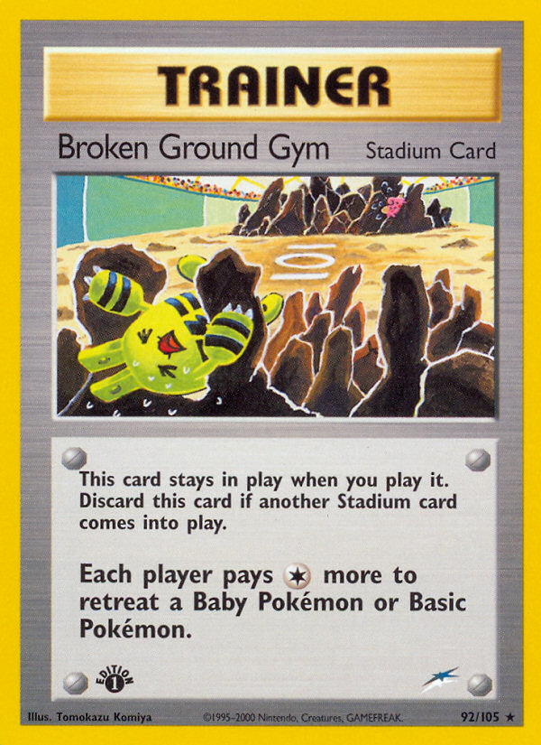 Broken Ground Gym (92/105) [Neo Destiny 1st Edition] | Golgari Games