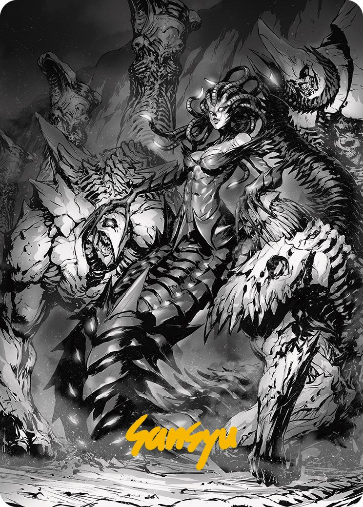 Vraska, Betrayal's Sting Art Card (Gold-Stamped Signature) [Phyrexia: All Will Be One Art Series] | Local Legends