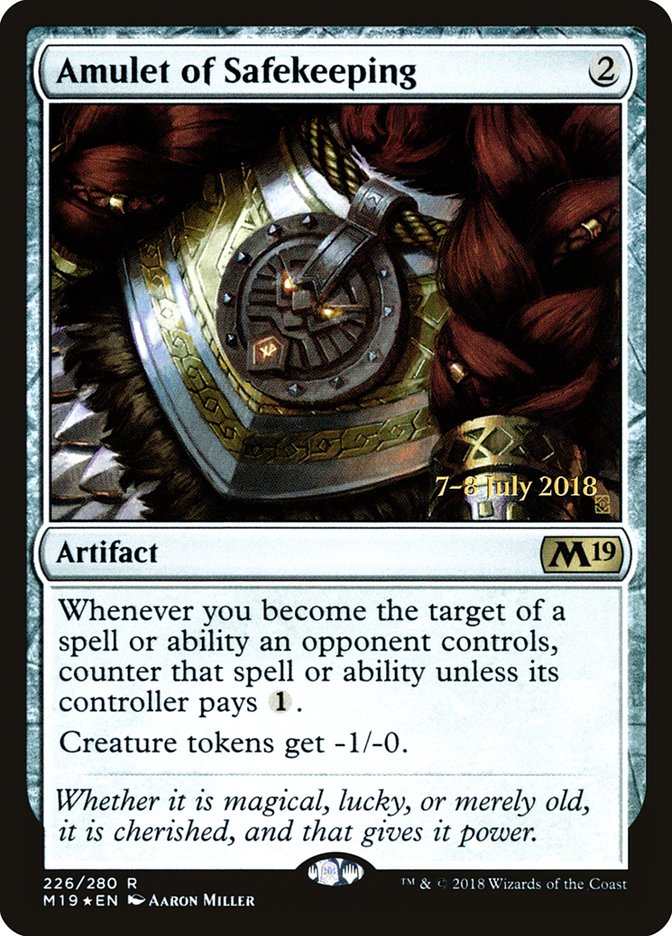 Amulet of Safekeeping [Core Set 2019 Prerelease Promos] | Golgari Games