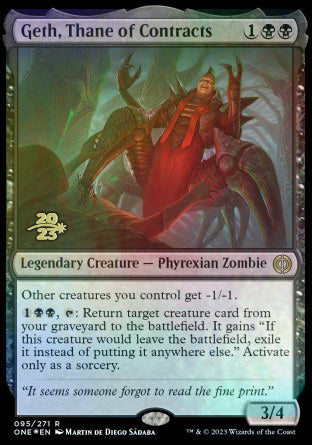 Geth, Thane of Contracts [Phyrexia: All Will Be One Prerelease Promos] | Golgari Games