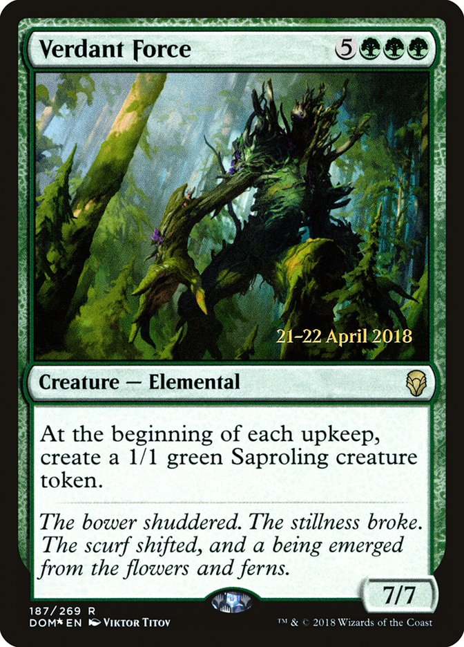 Verdant Force [Dominaria Prerelease Promos] | Golgari Games